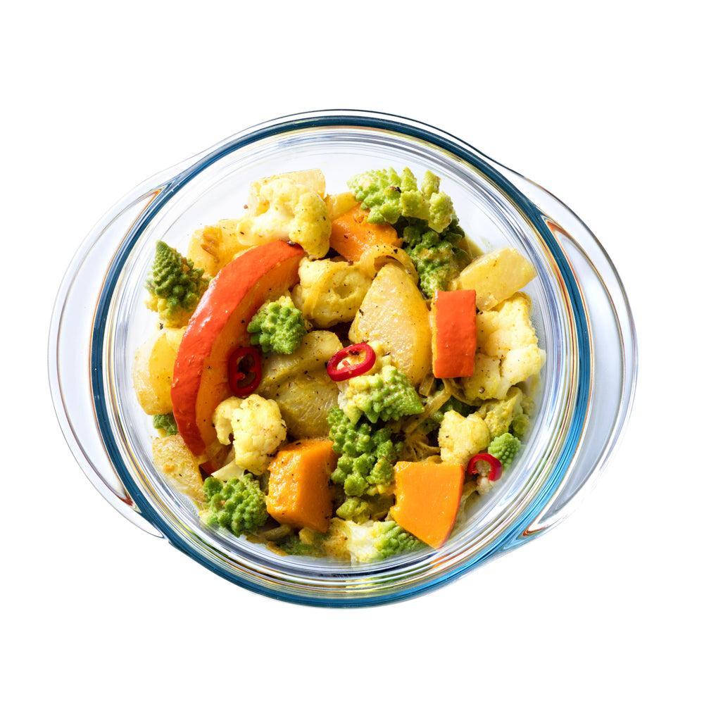 Ã”cuisineÂ® Glass Round Roaster with Lid Fridge and Freeze-Casseroles