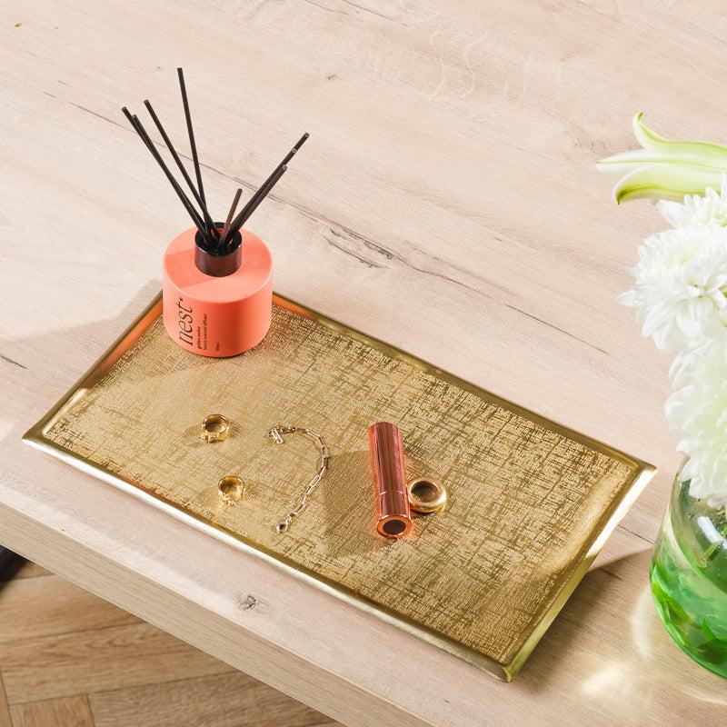 Rectangular Tray - Brushed Gold-DÃ©cor