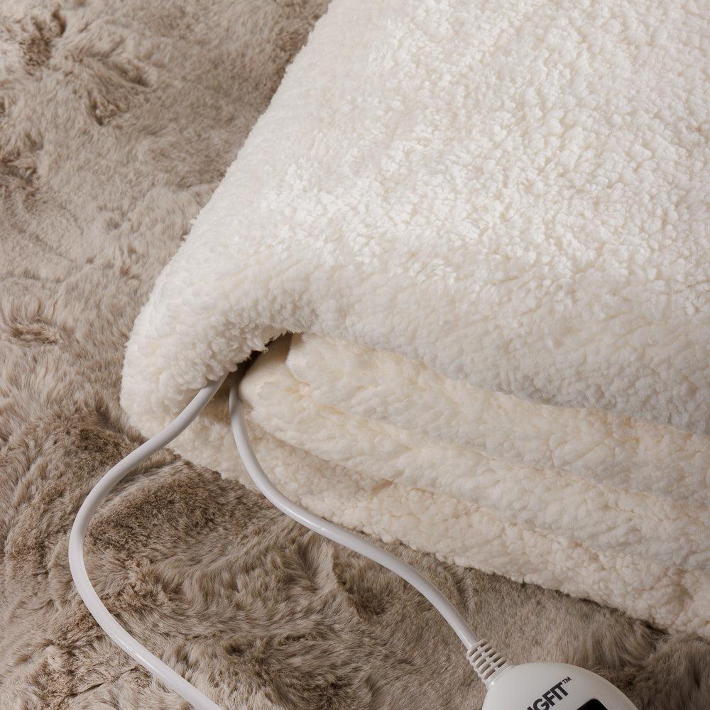 Snugfit Electric Blanket Fully Fitted Extra Length Sherpa Fleece with Elasticated Skirt-Electric Blankets