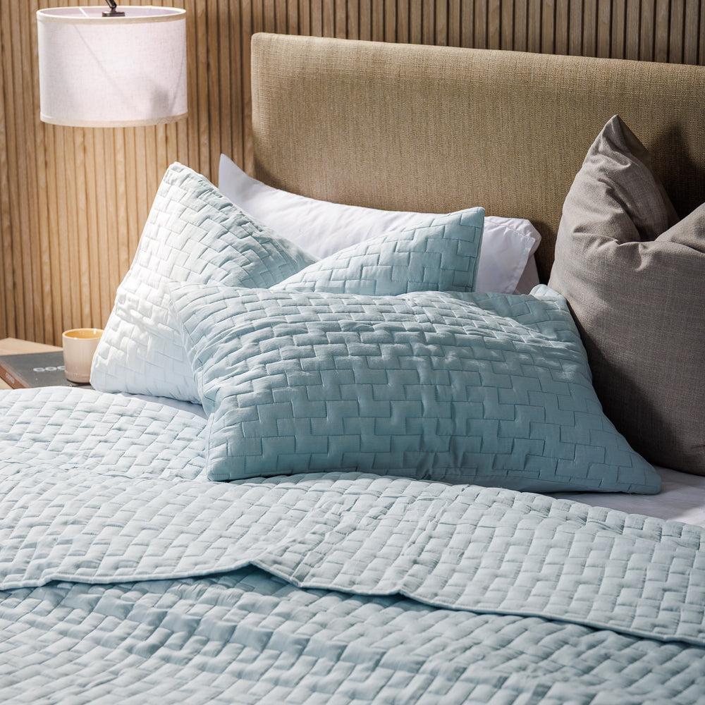 Tide Whisper Soft Premium Cotton Quilt Light Blue-Quilts & Comforters