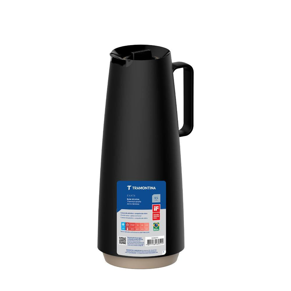 Tramontina Exata Glass Lined Thermal Flask Black-Flask