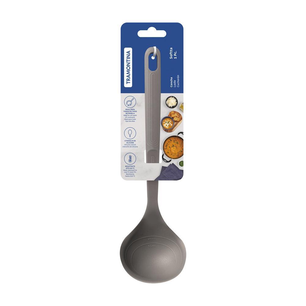 Tramontina Softta Silicone Ladle Grey-Kitchen Utensils