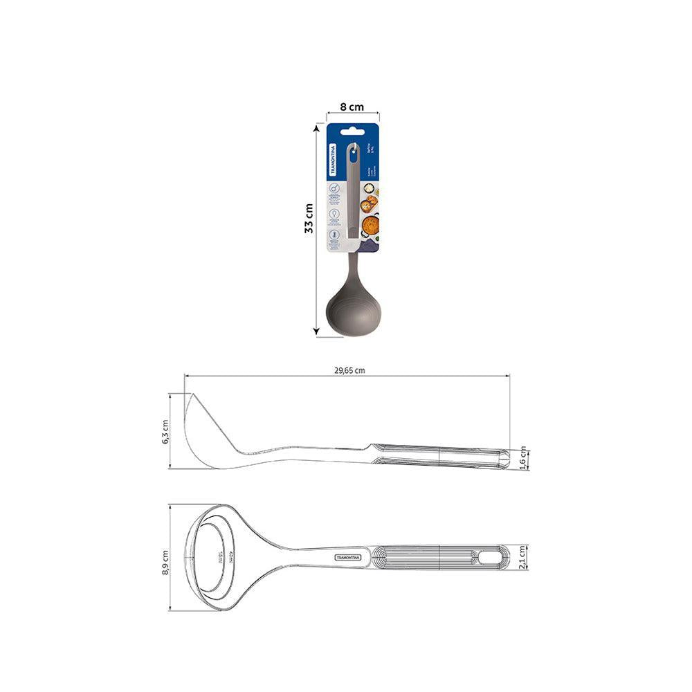 Tramontina Softta Silicone Ladle Grey-Kitchen Utensils