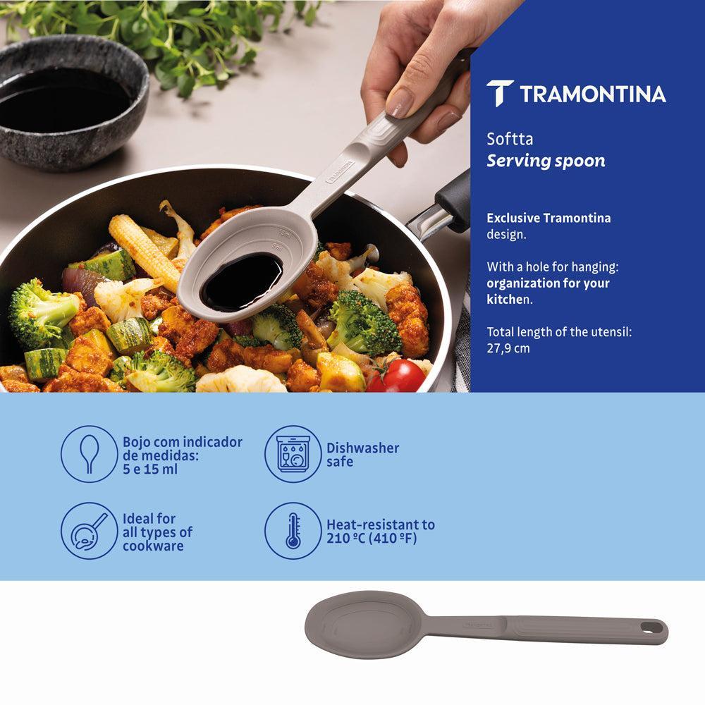 Tramontina Softta Silicone Serving Spoon Grey-Kitchen Utensils
