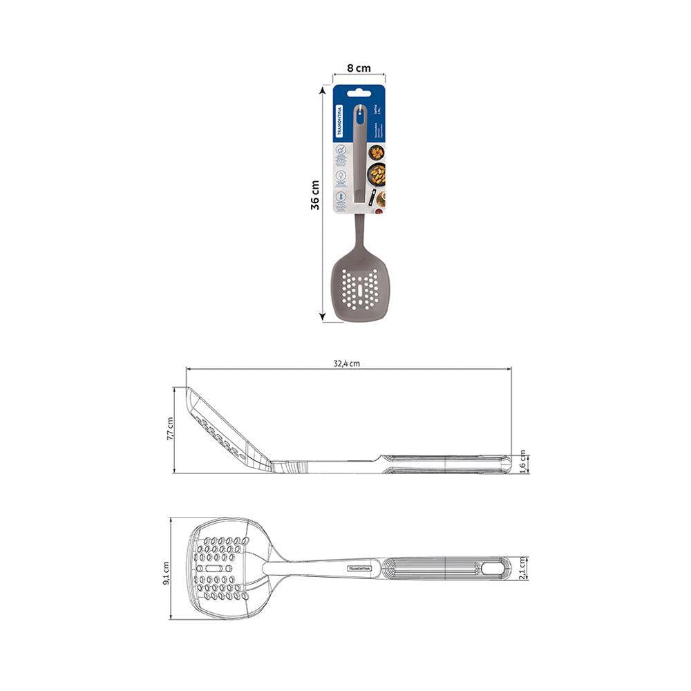 Tramontina Softta Silicone Skimmer Grey-Kitchen Utensils