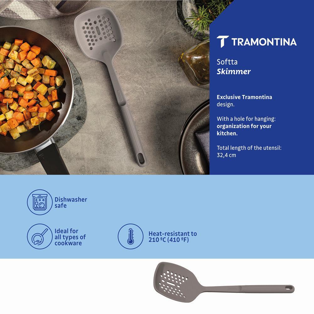 Tramontina Softta Silicone Skimmer Grey-Kitchen Utensils