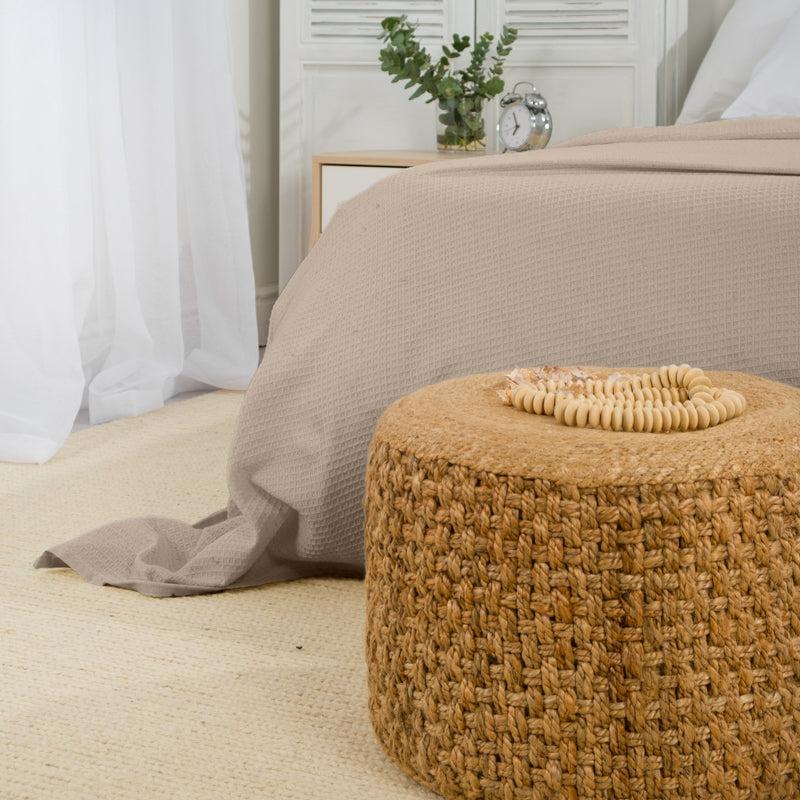 Waffle Blanket Throw - Sand-Blanket