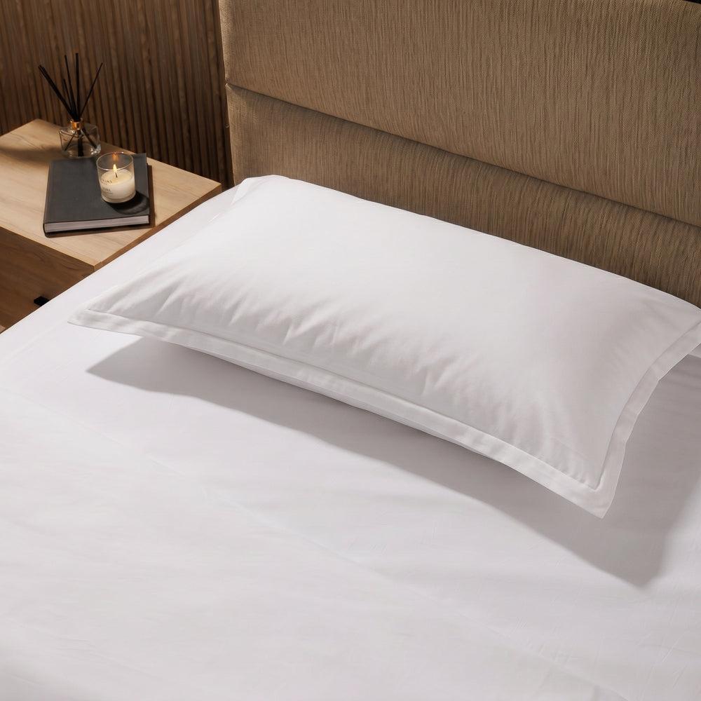 Whisper Soft 300 Thread Count Egyptian Cotton Percale Oxford Pillowcase White-Pillowcases