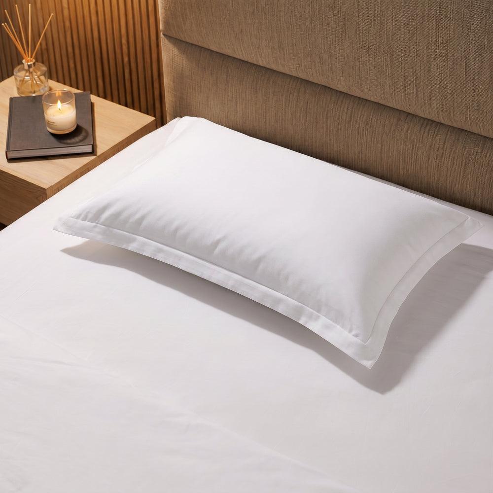 Whisper Soft 300 Thread Count Egyptian Cotton Percale Oxford Pillowcase White-Pillowcases