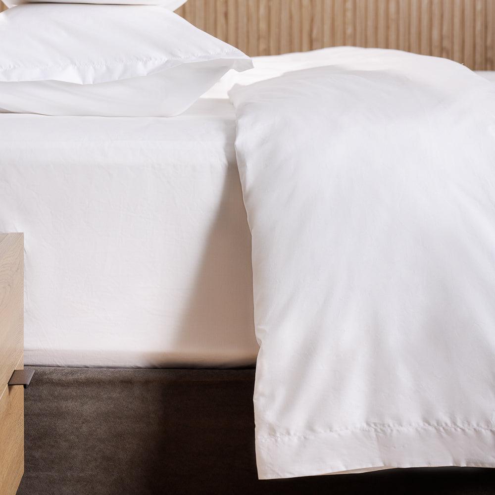 Whisper Soft 500 Thread Count Oxford Egyptian Cotton Sateen Duvet Cover Set White-Duvet Cover Sets