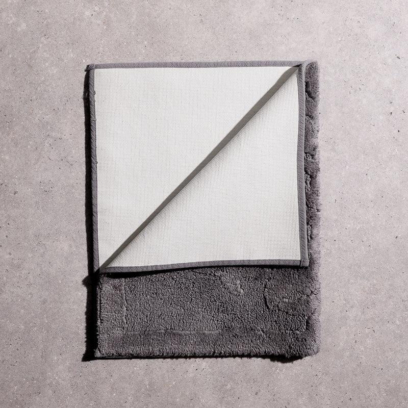 Whisper Soft Non-Slip Cotton Pattern Bath Mat - Ash Grey-Bath mat