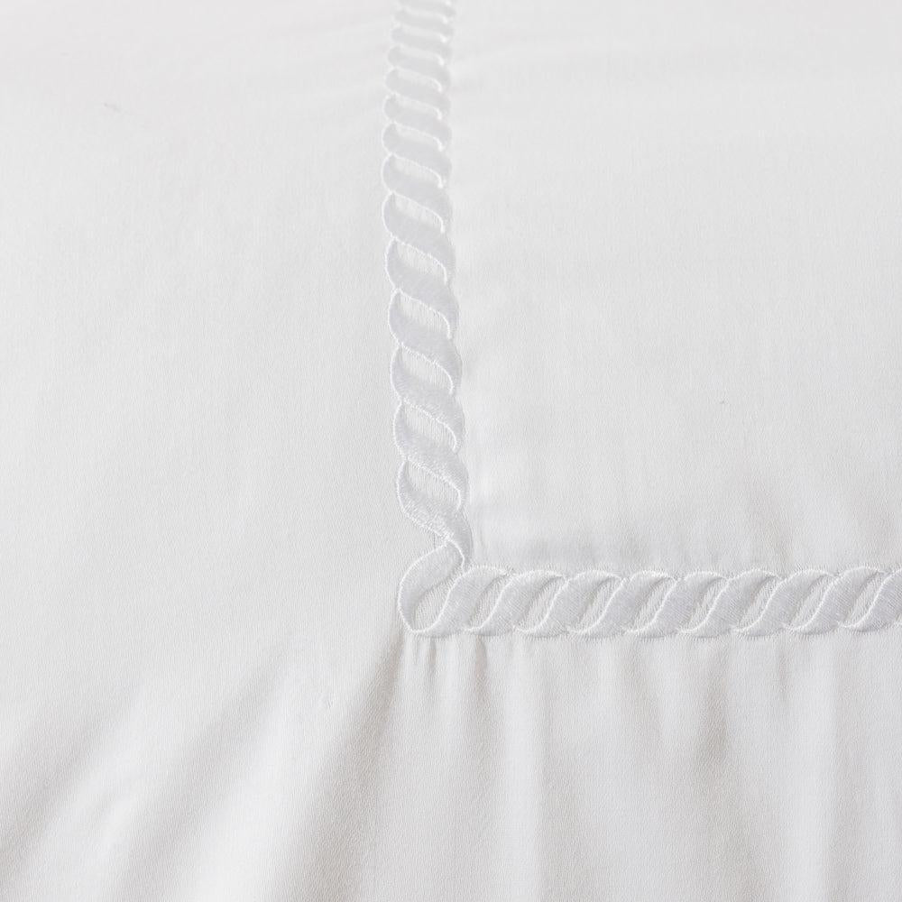Whisper Soft Serene 400 Thread Count 100% Cotton Embroidered Duvet Cover Set White-Duvet Cover Sets