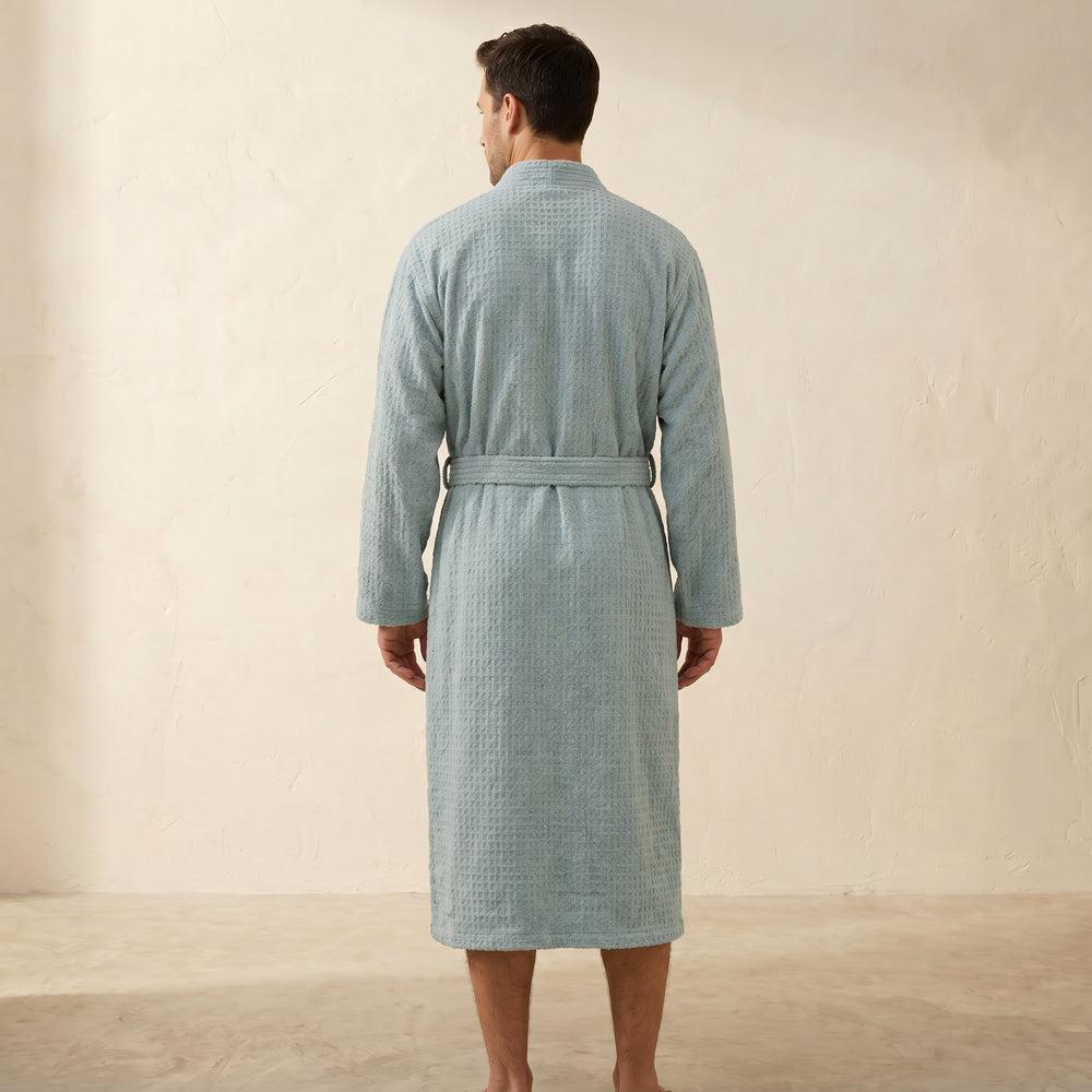 Whisper Soft Waffle Pique Towelling Bathrobe Aquifer-Bathrobes