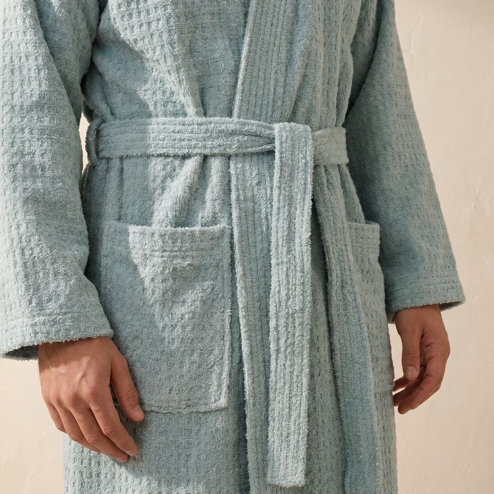 Whisper Soft Waffle Pique Towelling Bathrobe Aquifer-Bathrobes